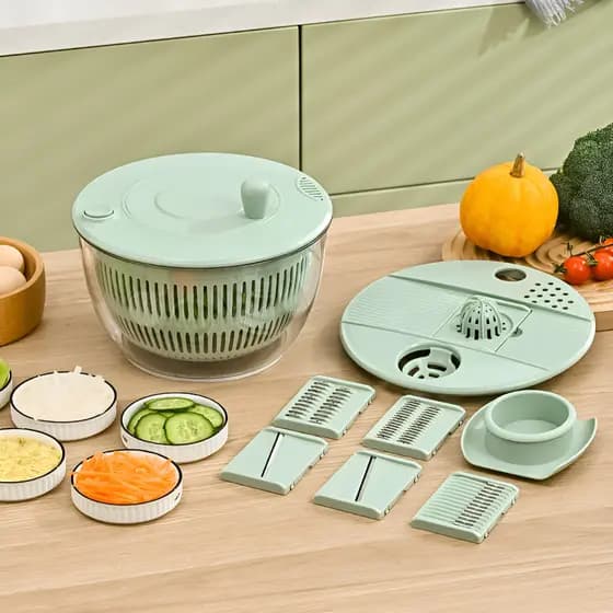 [Fácil De Usar] Máquina De Salada 5L Multiuso Cortador De Legumes/Centrífuga Para Frutas/Salada