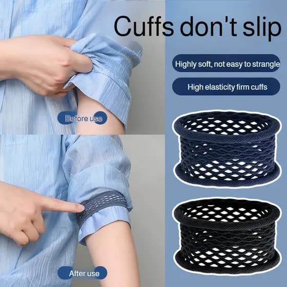 [Praticidade Diária] Suporte ajustável para mangas compridas e punhos, ideal para uso cotidiano