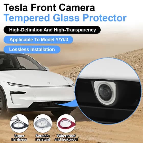 【Vidro Temperado】[360° Full Protection] Tesla Model Y/YL/3 Lente de Câmera Frontal/Proteção/Resistência a Arranhões