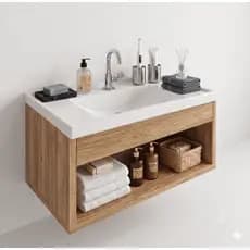 Gabinete Para Banheiro e Lavabo Com Pia Cuba Inclusa Armário Feito Em MDF Linha Premium