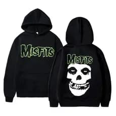 Blusa Moletom Canguru banda de rock misfit Feminino Masculino Flanelado Unissex Inverno Algodao