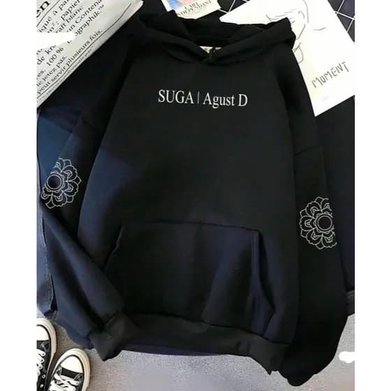 Moletom Blusa De Frio Suga Kpop Tour D-Day Min Yoongi Rapper Coreano Manga Personalizada