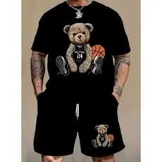 Conjunto Camiseta + Shorts Mauricinho Masculino URSO BASQUETE