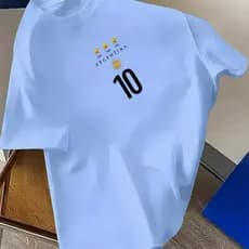 Camiseta Tri Campeão Argentina Camisa Algodão Gola Redonda Lançamento Copa do mundo envio rapido