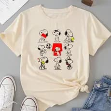 Blusa Feminina Camiseta Feminina Blusinha Tshirt Feminina Blusa Básica Camiseta Snoopy