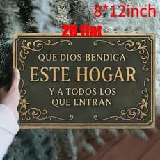 Avião 2D, 1 peça, 8 * 12 polegadas, painel decorativo de metal para parede, decoração de parede, tema espanhol <Que D
