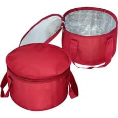 Conjunto de 2 Bolsas Térmicas Redondas Grandes para Transporte de Alimentos, Bolsa para Tortas, Bolsa de Almoço para Fes