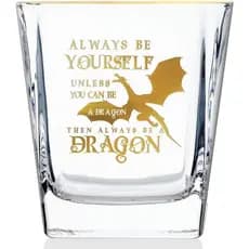 Copo de Whisky Onebttl Dragão - Seja sempre você mesmo, a não ser que possa ser um dragão - Presente para Homens, Namora