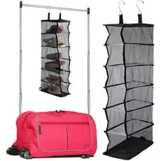 Organizador de Sapatos Suspenso Aliceset com 6 Prateleiras para Bolsas de Dança, Suporte de Sapatos Suspenso Dobrável co