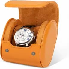 Estojo de Relógio GENUÍNO para Homens e Mulheres, Estojo de Viagem em Couro para Relógios, Presentes de Aniversário, Org