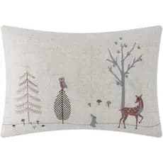 Capas de Almofada Decorativas JWH com Estampa de Veado de Natal, Árvores, Coelho e Cogumelo Bordados, Capa de Almofada d