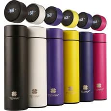Garrafa isolada, garrafa para café, garrafa com infusor de chá, garrafa de água esportiva inteligente com display de tem