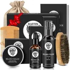 Presentes de Aniversário para Homens - Kit para Barba com Óleo e Bálsamo para Barba, Escova e Pente para Barba, Sabonete