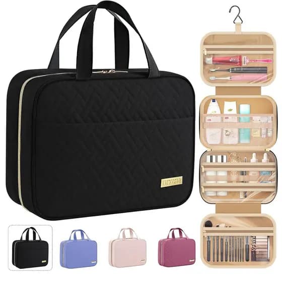 Bolsa de Viagem para Artigos de Higiene HOTOR - Bolsa de Higiene Suspensa para Mulheres e Homens, Bolsa de Maquiagem/Com