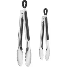 Conjunto de Pinças Cuisinart 2 Peças - Pinças de Cozinha em Aço Inoxidável de 7" e 9" com Mecanismo de Travamento e Cabo