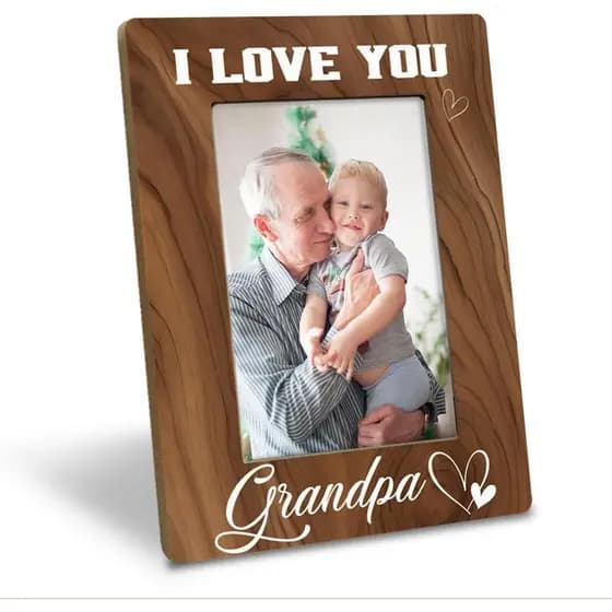 Presente para o Avô, Porta-Retrato "Eu Te Amo, Avô", Comporta Foto de 4 x 6 Polegadas, Porta-Retrato de Madeira Estilo F