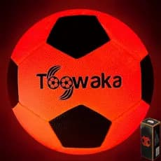 Bola de Futebol Iluminada, Bola de Futebol que Brilha no Escuro com Luzes LED Pré-Instaladas - Baterias Inclusas