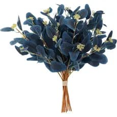 20" Silk Artificial Eucalyptus Stems, 12Pcs Fake Eucalyptus Stem with Leaves Berries, Greenery Plants Floral Decorations
