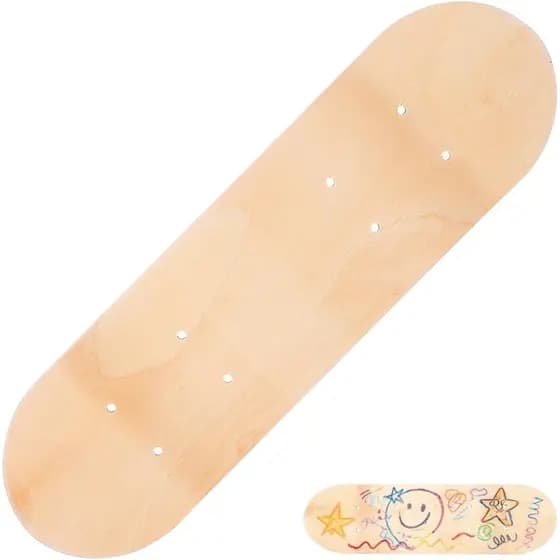 ibasenice Deck de Skate DIY em Branco para Crianças - Madeira de Maple de 7 Camadas, 17 Polegadas, Mini Skateboard Não A