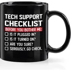 Caneca com Lista de Tarefas de Suporte Técnico YHRJWN, Presentes de Natal para Técnicos de TI, Programadores, Presente E