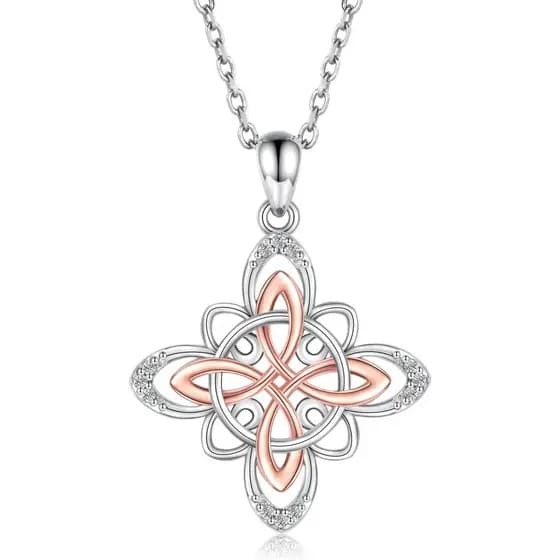 Colar Nó de Bruxa em Prata Esterlina 925, Pingente Original Wicca, Joias para Presente para Mulheres