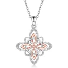 Colar Nó de Bruxa em Prata Esterlina 925, Pingente Original Wicca, Joias para Presente para Mulheres