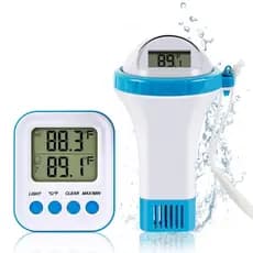 Termômetro de Piscina Sem Fio BlueBay, Flutuante e de Fácil Leitura, Conjunto de Termômetro Digital para Piscina com Mon