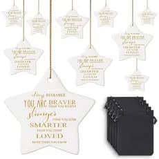 Sieral 10 Peças de Enfeites de Natal Inspiradores em Lote, Presentes de Encorajamento para Colegas de Trabalho, Estrelas