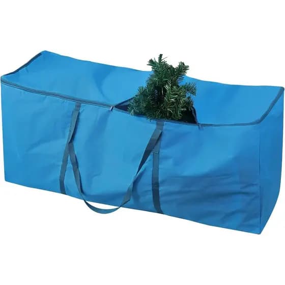 Saco de Armazenamento para Árvore de Natal Azul, Compatível com Árvores Artificiais de até 2,28 m de Altura, Material de