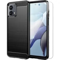 Capa para Moto G 5G 2023, Capa para Telefone Moto G 5G 2023 com Protetor de Tela HD, Capa Protetora de Borracha Macia Fl