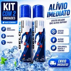 Kit  Spray Gelolice 150ml Massageador Aerosol Mentol Arnica Alívio Muscular Contusão Cãimbra Torção