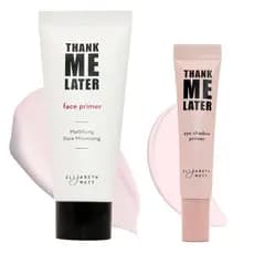 Conjunto Elizabeth Mott: Base para Sombra e Primer para Olhos Thank Me Later e Primer Facial Thank Me Later (Acabamento