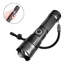 Lanterna LED Profissional Alta Intensidade À Prova D'água Zoom Ajustável Uso Doméstico Recarregável