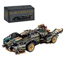 Kit Blocos Lamborghini 1:14 Verde Preto Iridescente Montar Modelo Colecionador Exposição Presente