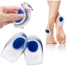 Kit 2Pares Palmilha Calcanheira Silicone Gel Ortopédica Alívio Esporão Fascite Plantar Dor Calcanhar