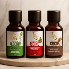 Kit Terapia Capilar Misturinha Óleo de Coco Rícino Alecrim 60ml Crescimento Fortalecimento Antiqueda