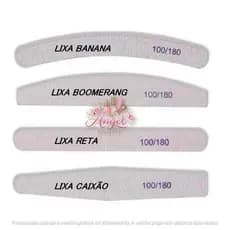Kit 10/20/30/40/50 Lixas de Unha Bumerangue Lavável 100/180 Boomerang Caixão Banana Alongamento Gel