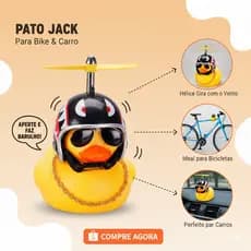 Patinho De Borracha Jack Da Zueira Com Led Luz E Capacete Para Moto Bike Guidão Painel Carro Enfeite