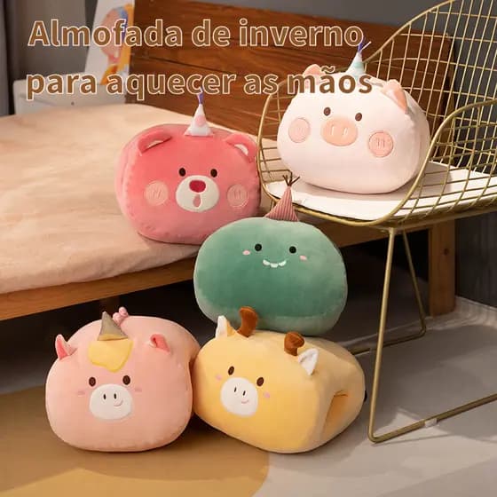 2026 inverno novo estilo dos desenhos animados de pelúcia mão mais quente travesseiro pode inserir as mãos mão mais quen