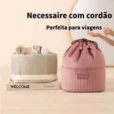 Novo saco cosmético com cordão holandês veludo divisória balde saco de armazenamento viagem de negócios maquiagem escova