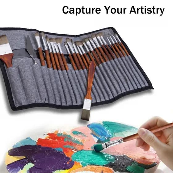 Conjunto de pincéis de arte, 25 peças, pintura guache, aquarela, pintura acrílica, pincel de óleo, arte, estudantes, pin