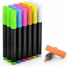 PigPotParty 18 Marcadores de Giz Líquido para Quadro de Desenho LED, 6 Cores Compatíveis com Quadro de Desenho Iluminado