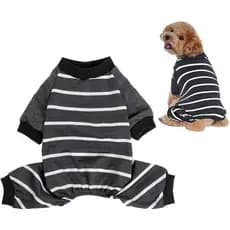 Pijama para Cães Choyaxo, Macacão Listrado para Filhotes, Roupa para Animais de Estimação para Uso Diário