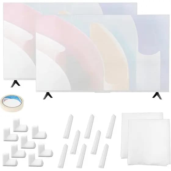 Conjunto de Materiais de Proteção para Mudança de TV Inclui 2 Peças de Capa de Espuma para TV de Tela Plana para Mudança