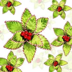 24 Pcs Christmas Poinsettia - 6/4/3 Inch Artificial Flowers Christmas Tree Ornaments, Glitter Poinsettias Decorations Pi