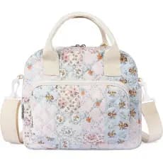 Bolsa Térmica para Mulheres, Grande Bolsa Isolada para Almoço de Adultos, Elegante Bolsa Azul Floral Bonita e Portátil p