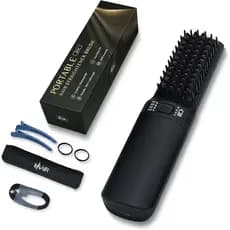 Escova Alisadora de Cabelo, Mini Alisador de Cabelo Portátil Recarregável por USB 6400MAH, Escova Alisadora 2 em 1 com P