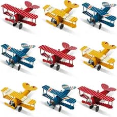 Therwen 9 Peças de Decorações de Aviões de Metal, Ornamentos de Aviões Vintage, Modelos de Biplano de Ferro para Pendura