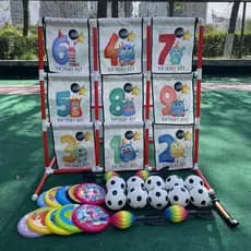 Equipamento de treinamento de arremesso de bola para gols em quadra de nove linhas, para atividades esportivas divertida