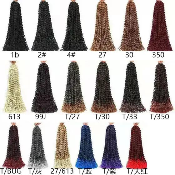 Peruca de fibra sintética europeia e americana, tranças Water Wave Passion Twist, venda por atacado do fabricante.